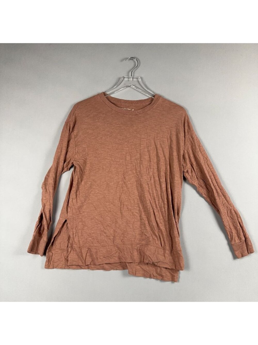 Abercrombie & Fitch Tunic Top Size XS Dusty Rose Long Sleeve Crewneck Side Slits